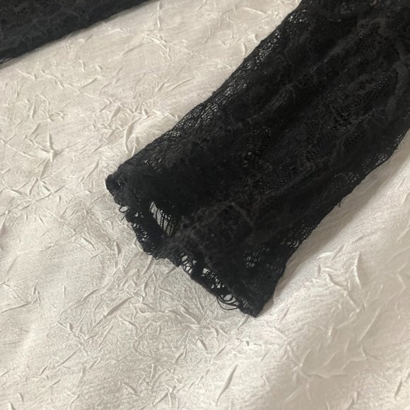 Divided by H&M Black Lace Sheer Bodycon Party Quarter Sleeve Mini Dress (Size M) - Picture 10 of 16